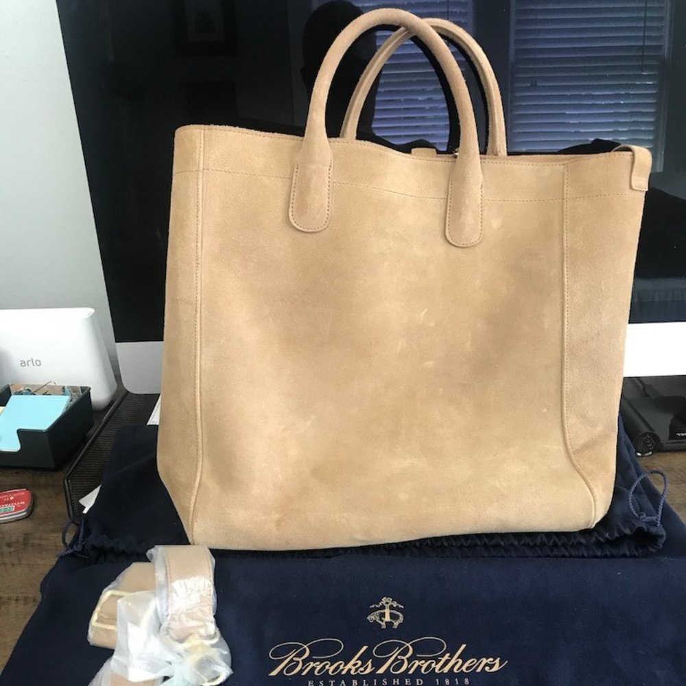 BROOKS BROTHERS SUEDE WEEKEND BAG